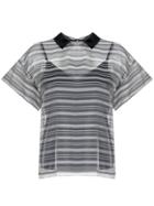 Peserico Layered Sheer Striped Blouse - Blue