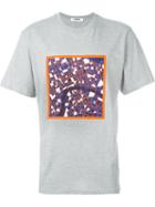 Msgm Front Print T-shirt, Men's, Size: Medium, Grey, Cotton