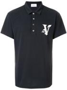Ports V Embroidered Logo Polo Shirt - Black