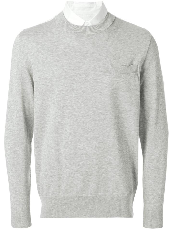 Sacai Pocket Detail Sweatshirt - Grey