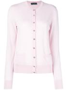 Dolce & Gabbana - Round Neck Cardigan - Women - Cashmere - 38, Pink/purple, Cashmere