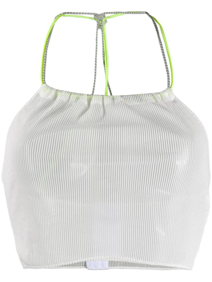 Youser Cropped Halter Top - White