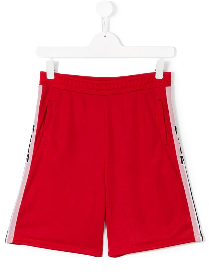 Msgm Kids Teen Logo Casual Shorts - Red
