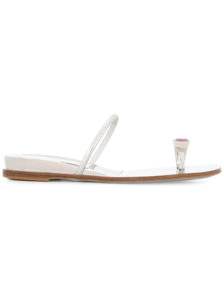 Casadei Embellished Toe Ring Sandals - Metallic
