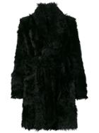 Dolce & Gabbana Wrap Fur Coat - Black