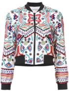 Alice+olivia - Embroidered Fitted Jacket - Women - Silk/polyester/spandex/elastane - M, White, Silk/polyester/spandex/elastane