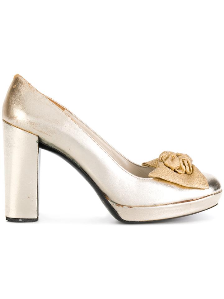 Christian Dior Vintage Bow Detail Pumps - Metallic