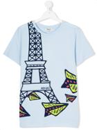 Kenzo Kids Eiffel Tower Print T-shirt - Blue