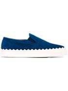 Chloé Ivy Slip-on Sneakers, Women's, Size: 39, Blue, Suede/rubber