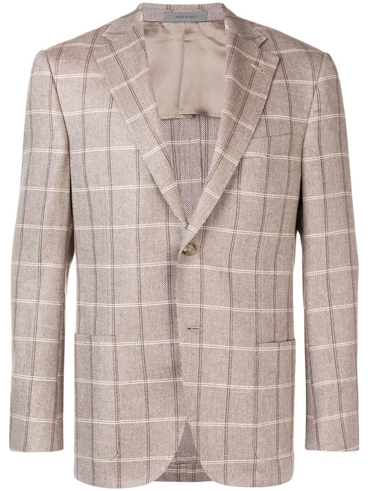 Corneliani Check Blazer - Neutrals
