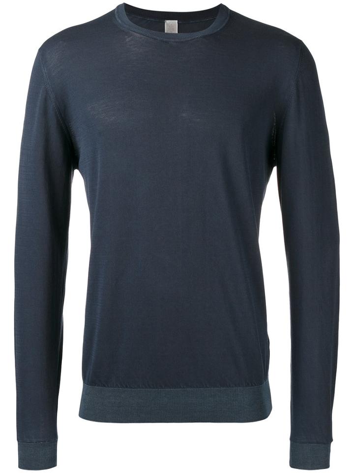 Eleventy Crew-neck Jumper, Men's, Size: Xxl, Blue, Cotton