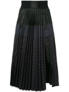Sacai Micro Pleated Midi Skirt - Blue