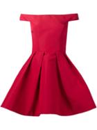 Christian Siriano Off-the-shoulder Skater Dress, Women's, Size: 4, Red, Silk