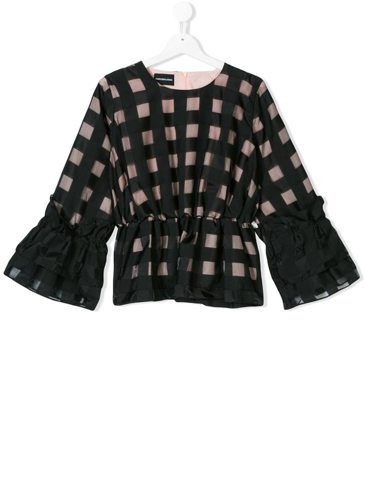 Marco Bologna Kids Check Blouse - Black