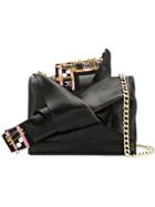 No21 Embellished Abstract Bow Cross-body Bag - Black