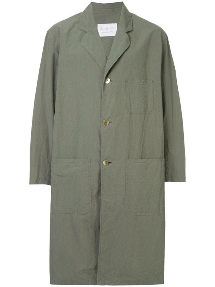 Blueflag + Kiminori Morishita Single-breasted Tailored Coat - Green