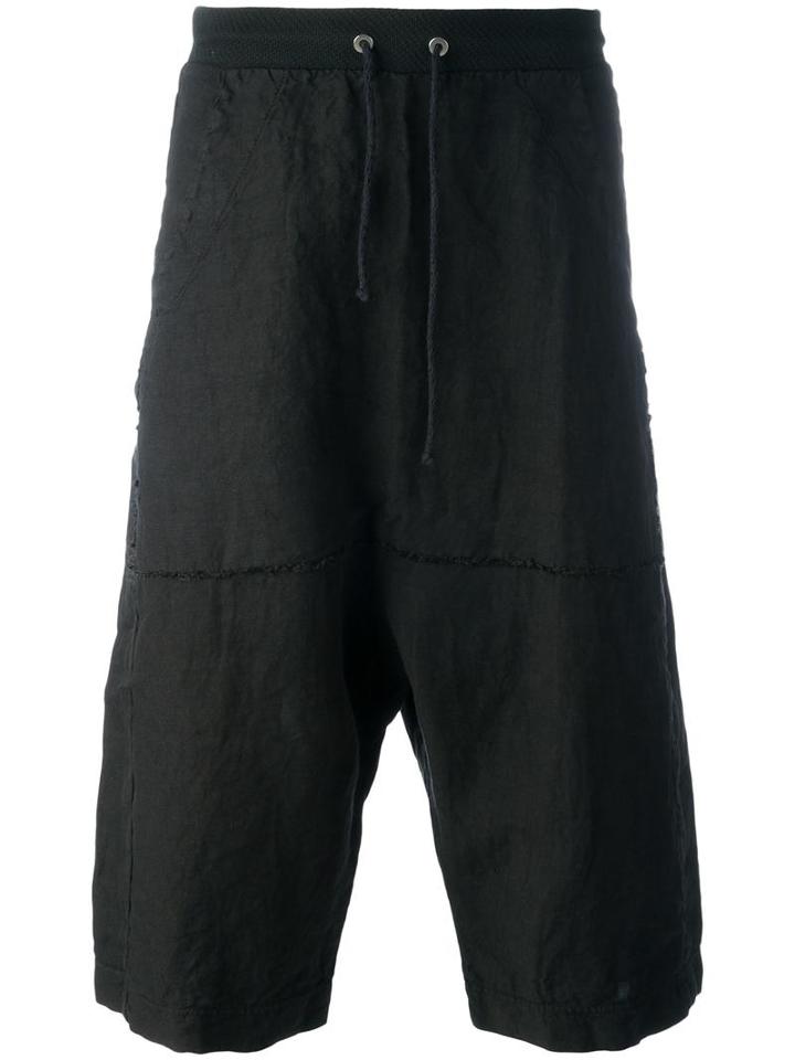 Lost & Found Rooms Drawstring Shorts, Men's, Size: Medium, Black, Linen/flax/cotton