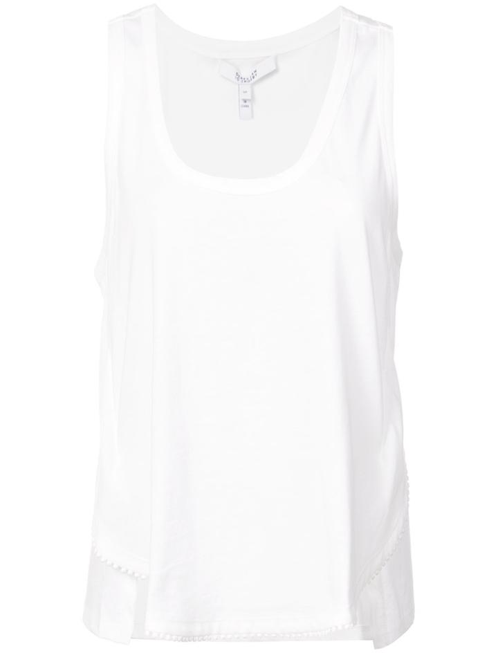 Derek Lam 10 Crosby Tank With Lace Trim - White