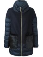 Moncler 'ancy' Padded Coat, Women's, Size: 0, Black, Polyamide/feather Down/beaver Fur