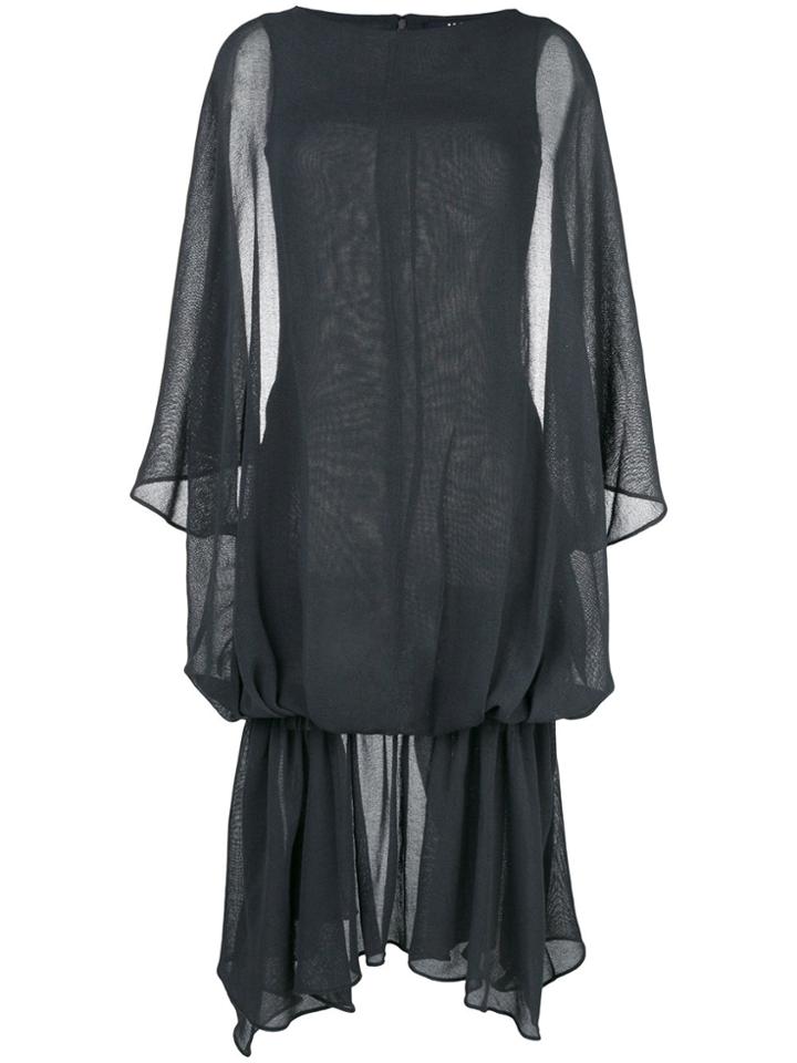 Jacquemus Gathered Skirt Peasant Dress - Black