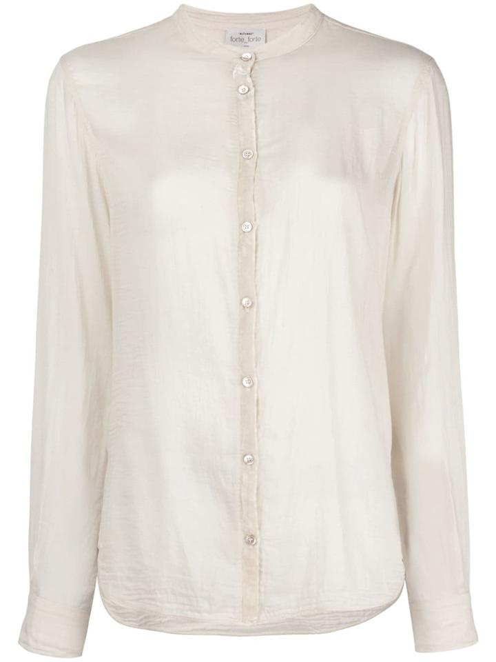 Forte Forte Band Collar Blouse - Neutrals
