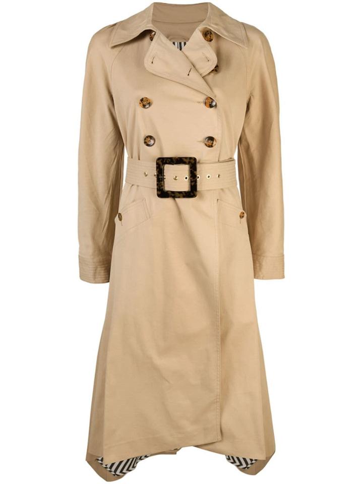 Staud Buckled Trench Coat - Neutrals