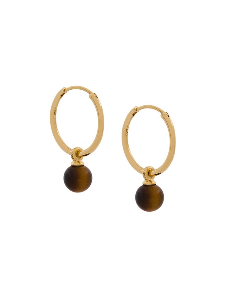 Astley Clarke Tigers Eye Vera Drop Hoop Earrings - Yellow & Orange