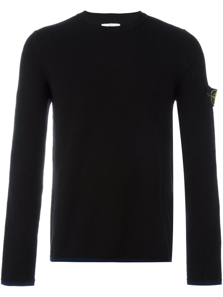 Stone Island Crew Neck Jumper, Men's, Size: Xxxl, Black, Wool/polyester