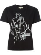 Emilio Pucci Embroidered T-shirt, Women's, Size: Large, Black, Cotton