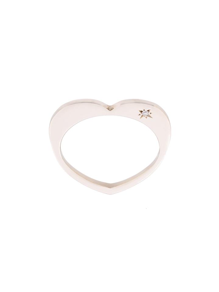 Kwit Jewelry Heart Diamond Star Burst Ring - Metallic