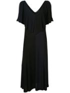 Derek Lam - Deep Frill Cold Shoulder Dress - Women - Viscose - 42, Black, Viscose