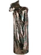 Halpern Sequinned Midi Dress - Gold