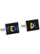 Fendi Logo Embellished Cufflinks - Black