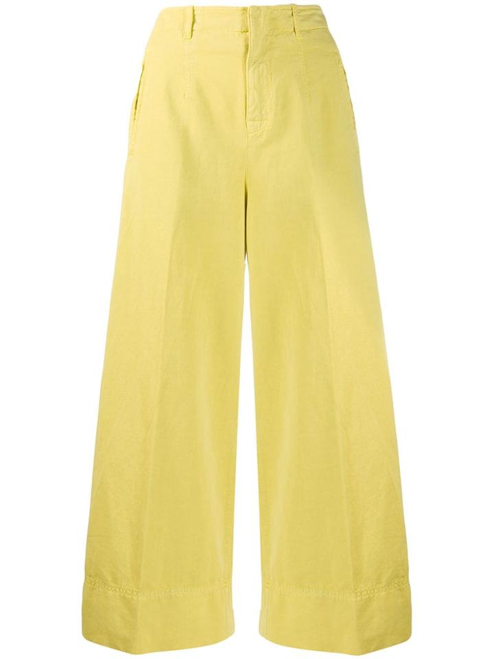 Incotex Flared Cropped Trousers - Yellow