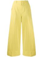 Incotex Flared Cropped Trousers - Yellow
