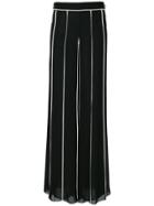 Edward Achour Paris Striped Palazzo Pants - Black