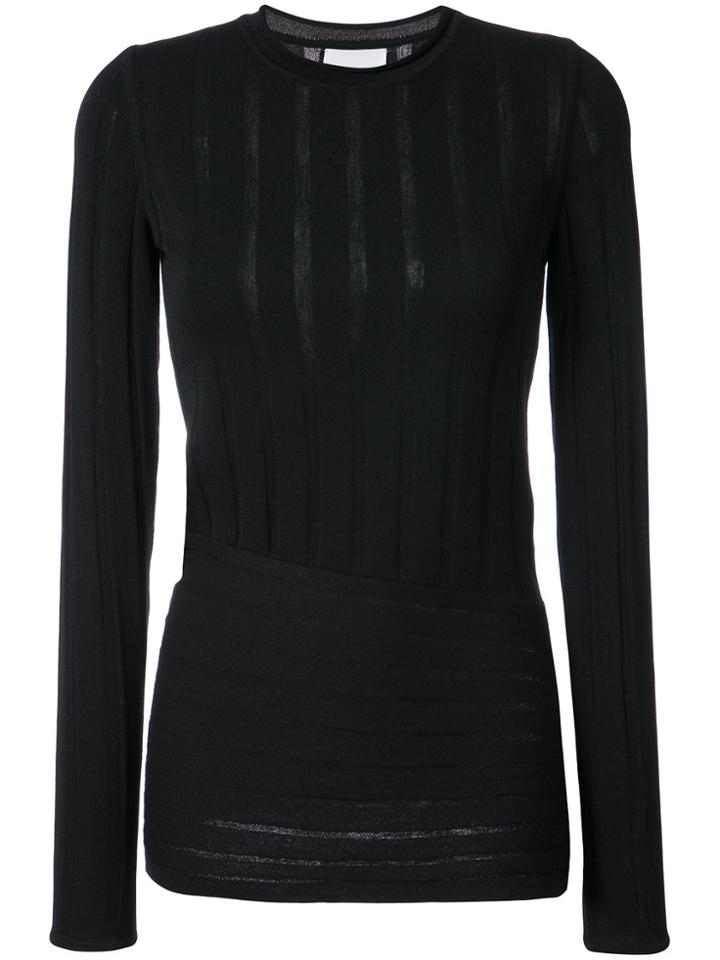 Colovos Stripe Pattern Top - Black