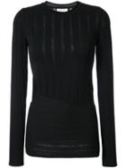 Colovos Stripe Pattern Top - Black