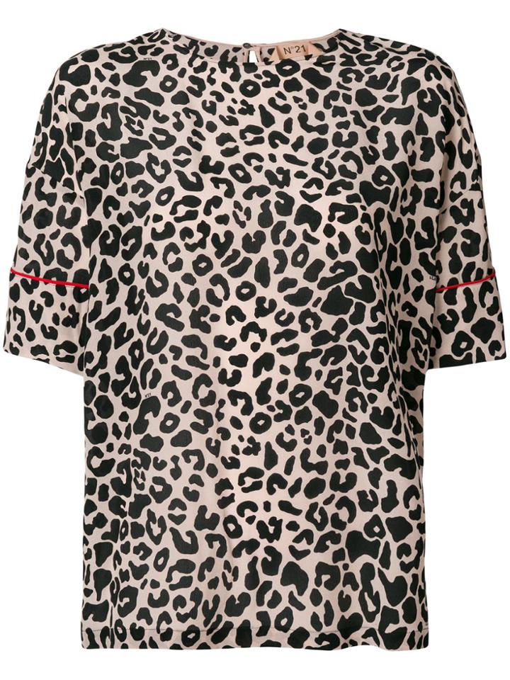 No21 Leopard-print T-shirt - Black