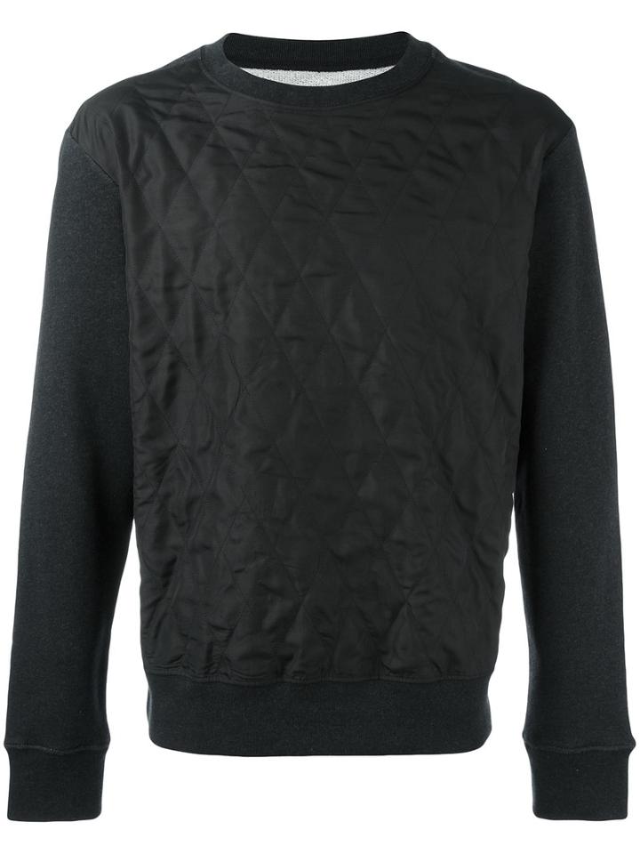 Maison Margiela Silk Quilted Panel Sweatshirt, Men's, Size: 50, Black, Cotton/silk/polypropylene