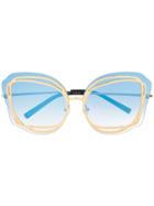 Linda Farrow Gallery Oversized Contrast Sunglasses - Blue