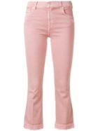 7 For All Mankind Cropped Boot Cut Jeans - Pink