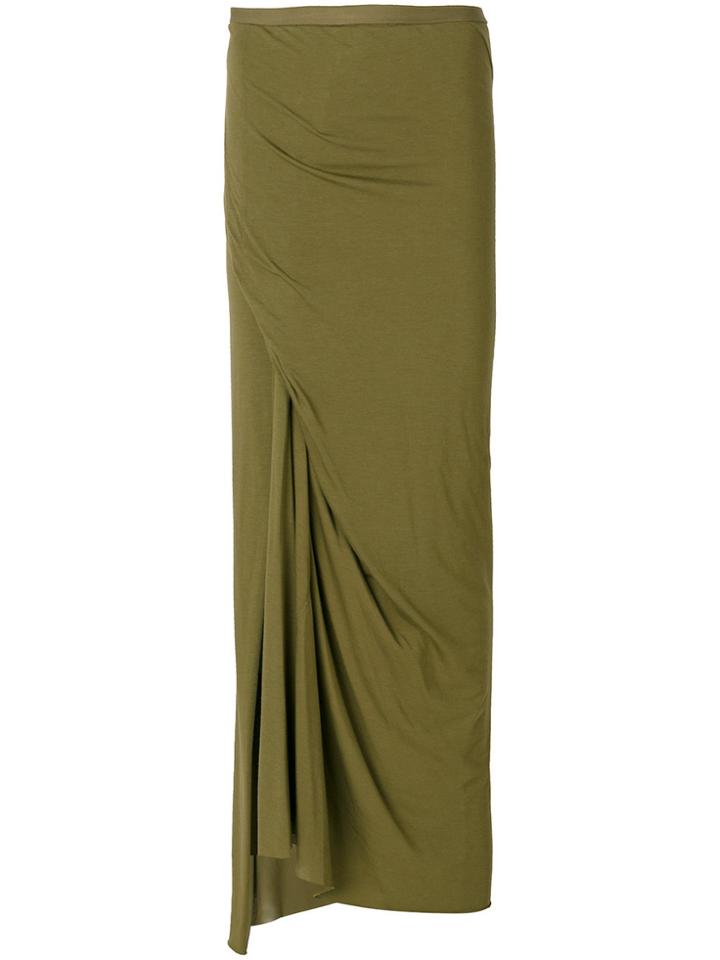 Rick Owens Lilies Draped Maxi Skirt - Green