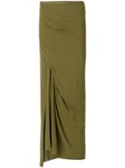 Rick Owens Lilies Draped Maxi Skirt - Green