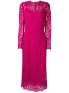 Dolce & Gabbana Long Sleeved Lace Dress - Pink & Purple