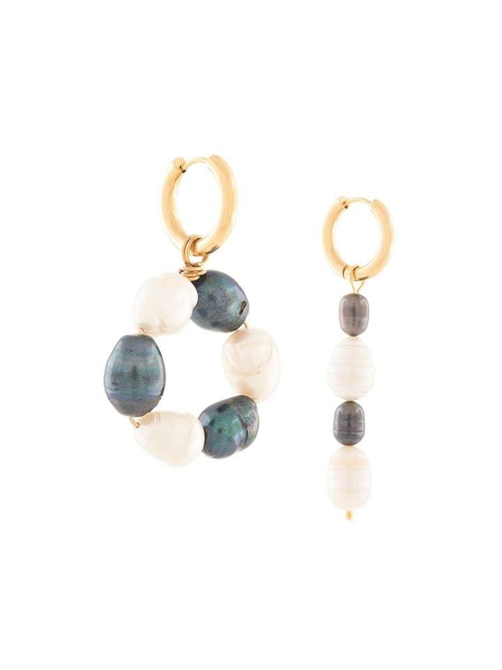 Sandralexandra Miercoles Pearl-hoop Earring - Gold