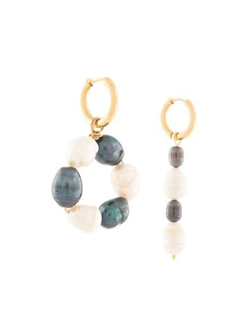 Sandralexandra Miercoles Pearl-hoop Earring - Gold
