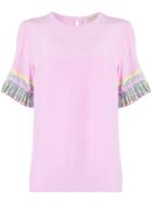 Emilio Pucci Pleated Sleeve Blouse - Pink & Purple