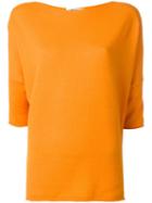 Lamberto Losani Three-quarters Sleeve Jumper, Women's, Size: Medium, Yellow/orange, Cashmere