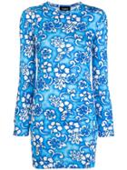 Dsquared2 Floral Fitted Dress - Blue